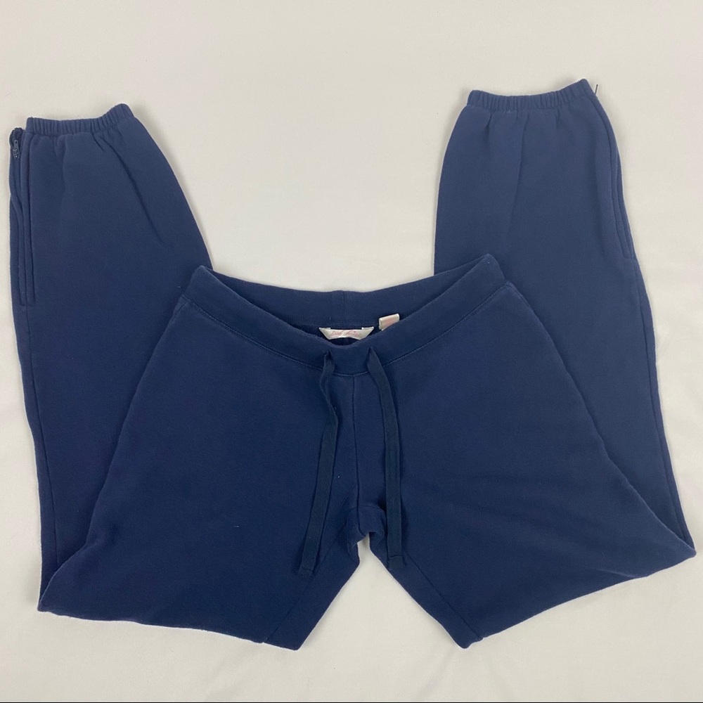 Derek Heart Navy Sweatpants w/ Drawstring & Zipper 🟡